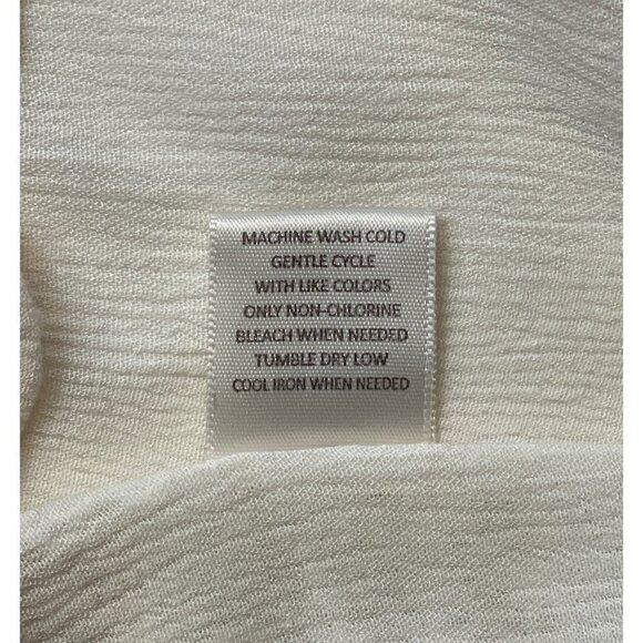 LOVE FIRE Women's Top Small Cream Lace Keyhole Back Ruffled Cap‎ Sleeves Crinkle - Picture 7 of 7